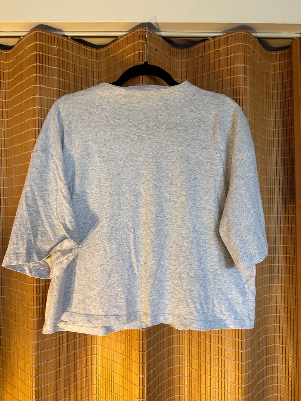 Abercrombie & Fitch Light Gray Relaxed Short Sleeve Mock Neck Tee